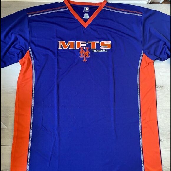 MLB New York Mets Baseball Men's‎ V Neck Jersey Shirt 2XLT NWT - Picture 3 of 7